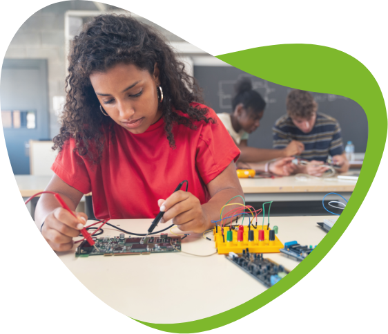 Student Working on Circuit Board